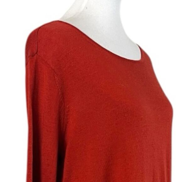 Dressbarn Sweater Scoop Neck Button Sleeves Burnt Deep Orange Women’s Size XL - Picture 6 of 11